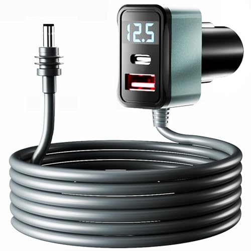 JOYMASS Starlink Mini Car Adapter (118.11IN/10FT), Starlink Mini DC Power Cable Car Charger, 12V-24V Cigarette Lighter Adapter with Digital Display, USB C 36W and USB A 18W Ports for Trucks and Cars