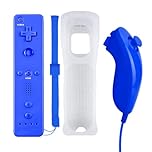 Qumox Remote Controller and Nunchuck Joystick deep blue Compatible for wii/wii u