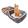 Puppy Bed for Small Dogs–Cat Bed for Indoor Cats Dog Bed for 2 Dogs to Share–Completely Washabel Super Soft Pet Mat Grey Puppy Kitten Double Bed