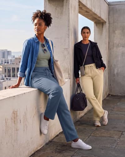 Image of Real Essentials 3 Pack: Women's Relaxed Fit Fleece Open Bottom Sweatpants - Casual Athleisure (Available in Plus)