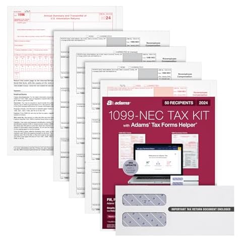 Adams 2024 1099 NEC Tax Forms Kit Cover