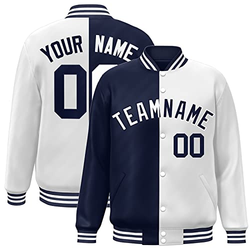 Freecustom Custom Men's Varsity Baseball Jacket Casual Letterman Bomber Split Jackets Personalized Stitched Name Number