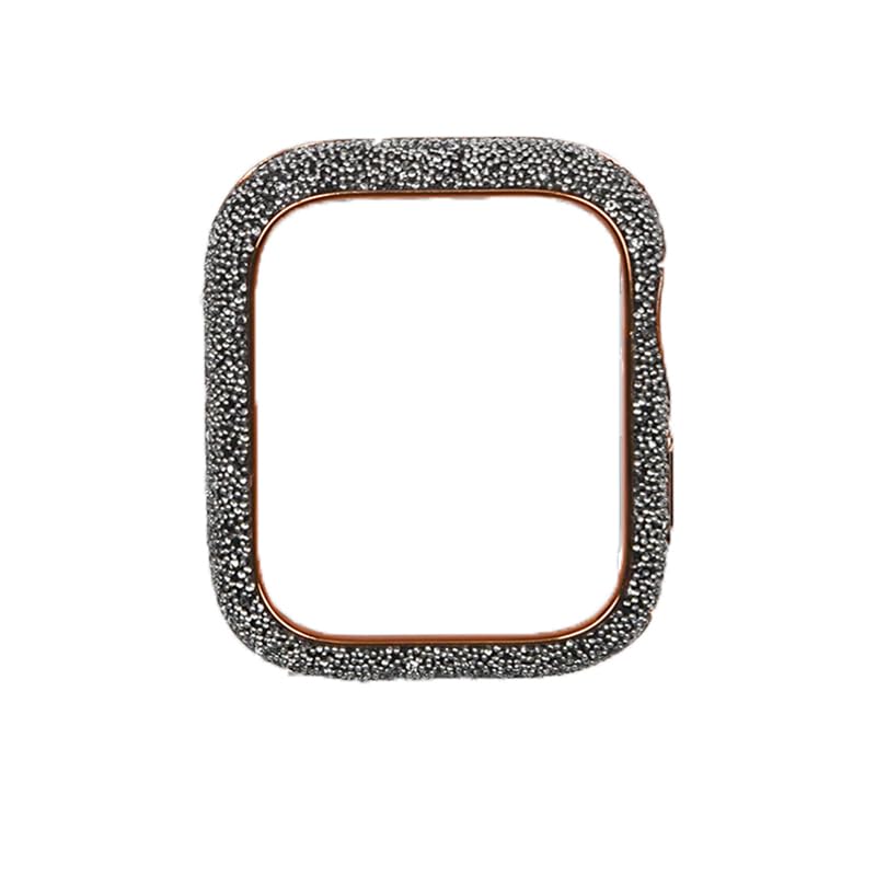 Coque Apple Watch 45mm noire avec diamant brillant et protecteur d'écran intégré