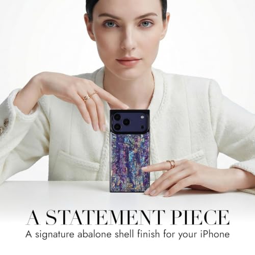 Image of COCOMII Rectangle for iPhone 18 Pro /17 Pro Case, Milky Way Abalone Shell