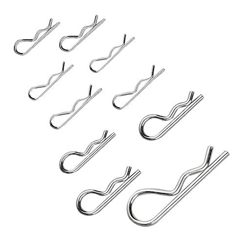Wmycongcong 150 Pcs Cotter Pins Zinc Plated Spring Fastener Assortment Kit Cotter Pin Hairpin Clips For Hitch Pin Lock Systems #TOP3