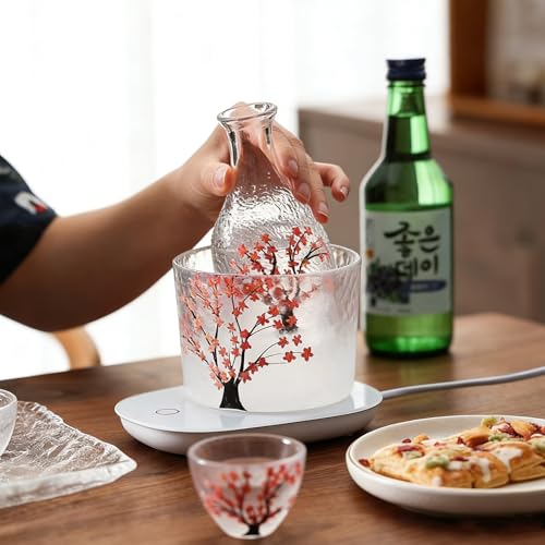 Juego de sake japonés con recipiente térmico para mantener la temperatura ideal 3