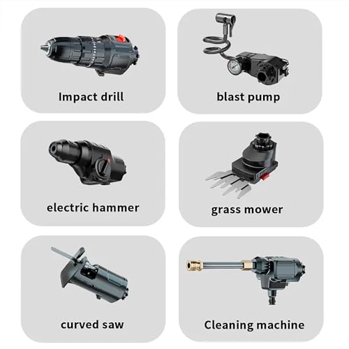 Kit combinado de herramientas eléctricas con baterías y cargador, incluye taladro de impacto, sierra de calar, destornillador, lijadora, máquina de limpieza, sierra de cadena, llave, martillo