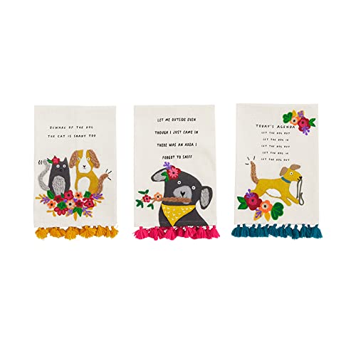 Mud Pie Funny Dog Embroidered Towel, Let Me, 14" x 21" - image 3