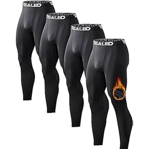 Paquete de 5 o 4 pantalones de compresión térmica para hombre, con forro polar, mallas deportivas para clima frío, ropa de invierno