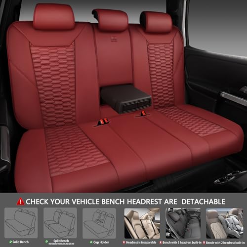 Image of CAR PASS 3D Foam PU Leather Car Seat Covers Full Set,Luxury Breathable Faux Leather Seat Covers for Car,Anti Slip Universal Fit for SUVs Vans Sedan Trucks Automotive,Armrest Airbag Compatible Burgundy