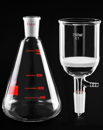 Qwork WD15503 250Ml Glass Buchner Filtering Funnel And 1000 Ml Erlenmeyer Flask thumb #1