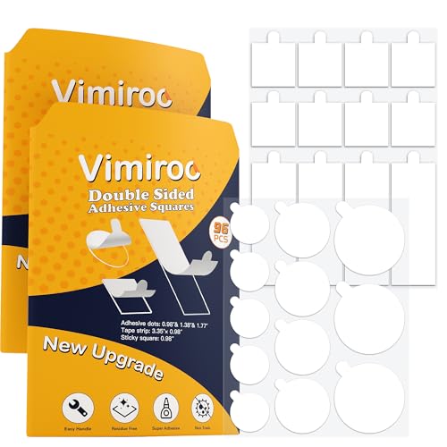 Image of vimiroo Clear Double Sided Tape, Heavy Duty Removable Strong Mounting Adhesive Strips for Walls, Sticky Dots for Hanging Pictures, Balloons 192pcs