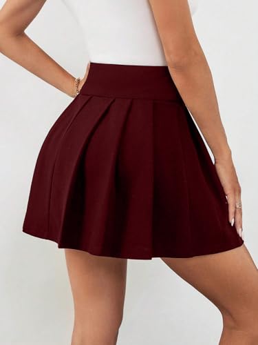 Image of ADDYVERO Women's Elegant & Casual A-Line Mini Skirt Maroon
