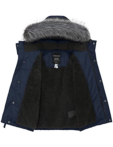 Image of wantdo Boys' Winter Coat Waterproof Puffer Jacket with Detachable Hood | Removable Faux Fur Hood,5000mm Waterproof,Fleece Lined,Outerwear,Machine Washable