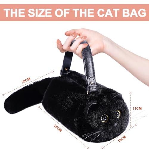 Furry Cat Purse, Kitty Purse, Kitty Cat Bag, Cat Shaped Shoulder Handbag, for Women and for Girls4