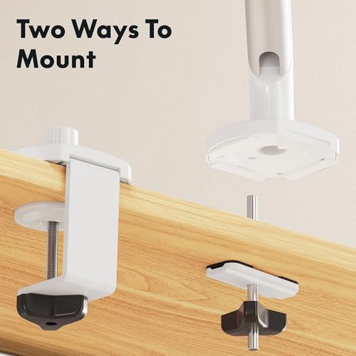 Image of FlexiSpot Single Monitor Arm, Premium Aluminum Monitor Desk Mount Fits Screen up to 35 Inches 19.84 lbs, Fully Adjustable Monitor Stand with C-Clamp & Grommet Base for Home Office, White