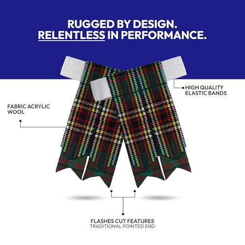 Image of Scottish Tartan Kilt Flashes with Elastic Adjusters
