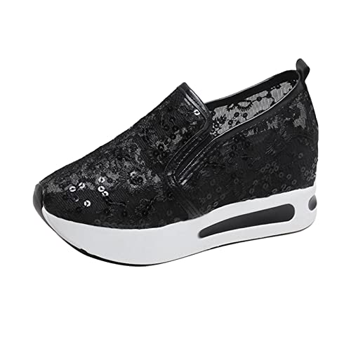 Wedge Sneakers for Women Fashion,White Platform Sneakers for Women,Fashion Sneakers for Women 2024,Chunky Sneakers for Women Slip On Loafers Breathable Comfortable Wedge Lightweight Work Shoes