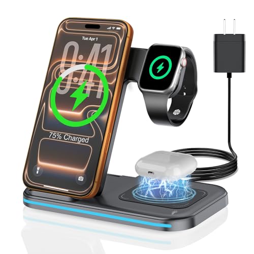 74% Off 3-in-1 Wireless Charging Station for iPhone, Watch, AirPods