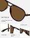Fozono Retro Aviator Sunglasses Women Men Classic Trendy Vintage Double Bridge Aviators Sun Glasses UV Protection Tortoise Frame/Brown Lens