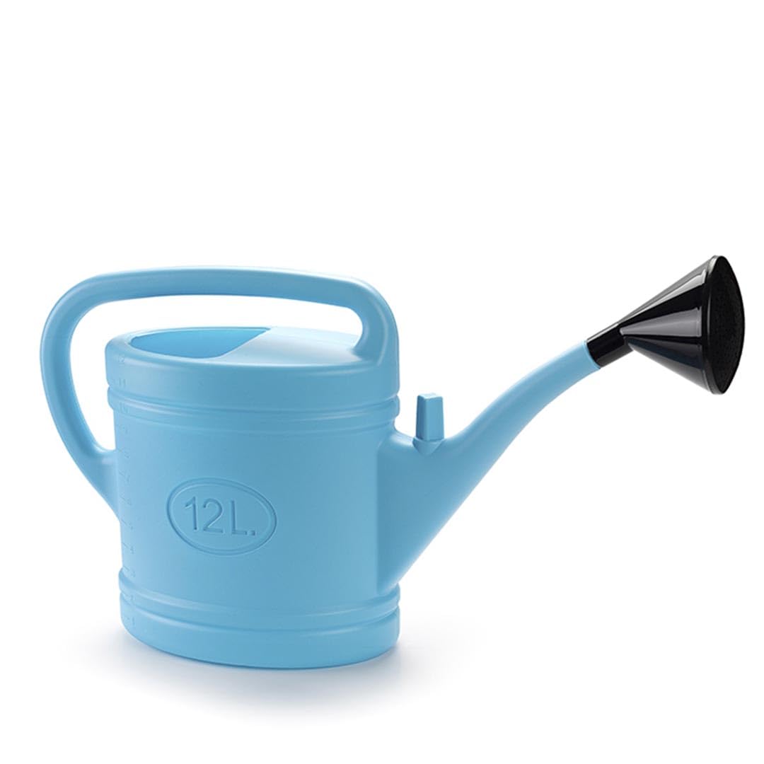 Muddy Hands Blue Plastic Garden Plant Watering Can With Removable Rose Long Reach (, 12 Litre)