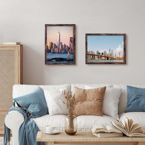 Image of BESCRCL 19.25x26.75 Picture Frame Brown, Poster Frames Wall Hanging, Display Pictures 19.25 x 26.75 without Mat, 1 Pack