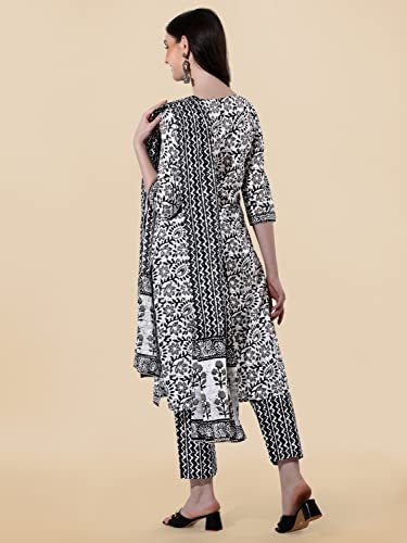Image of MIRCHI FASHION Pure Cotton Floral Printed Kurta Set with Dupatta | 3 Piece Straight Fit Kurta Pant Set | Ethnic Office Wear Salwar Suit for Women