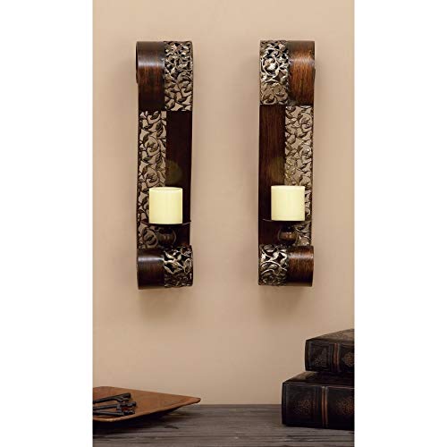 Bronze Open Design Wall Sconce Brown Modern Contemporary Metal