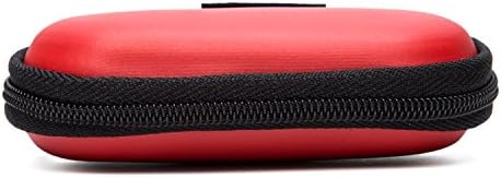 Universal Mini Electronics Storage Pouch Cable Tidy Organizer Kit Hard Shell Packing Case for Earphone, Cable, USB Drive, Memory Card (Small, Red)