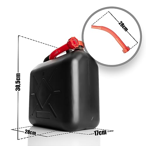 BigDean 2 Stück Benzinkanister 10L mit flexiblem Ausgießer - Kraftstoffkanister für Benzin & Diesel - UN-Zulassung handlicher Kanister Dieselkanister Reservekanister - Made in Europa – Bild 4