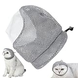 Katzenkopfabdeckung gegen Beißen – verstellbarer, atmungsaktiver Maulkorb mit Netz und transparentem Schild | Kratzfestes Haustier-Msak für Fellpflege, Outdoor-Anwendung, Ganzjahresschutz