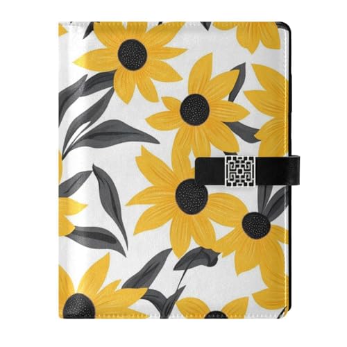 Carnet de notes en cuir jaune tournesol, une idée cadeau délicate pour écrire