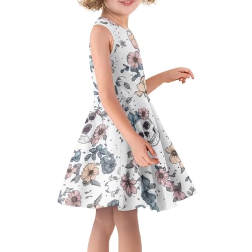 Dresses for Girls 3-16T Sleeveless Crew Neck Dresses Midi Sun Dresses Holiday Party Dresses3