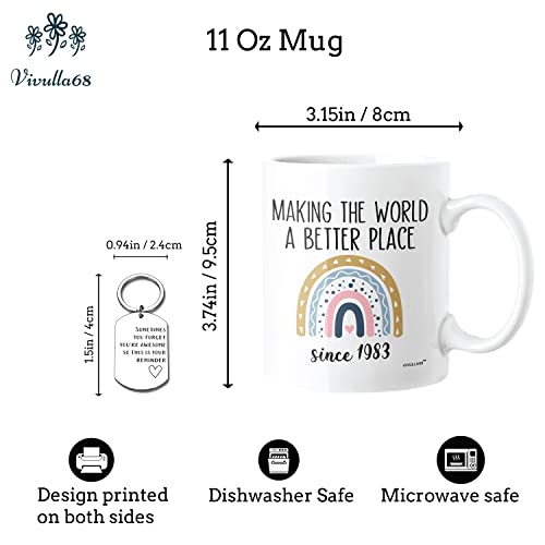 Vivulla68 40Th Birthday Gifts Women, 1983 Birthday Gifts For Women, 40 Year Old Birthday Gifts For Women, 40Th Birthday Gift Ideas, 40 Birthday Gifts For Women, 40Th Birthday Cups, Forty Mug #TOP2