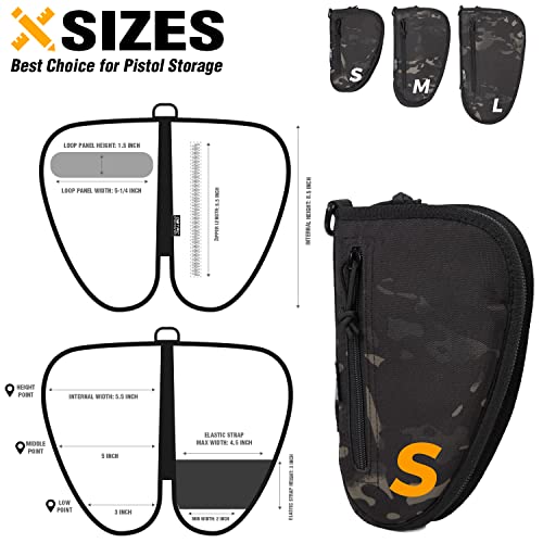 Dbtac Pistol Rug Case | Tactical 1X Handgun Firearm Shooting Padded Case With Lockable Zipper, Removable & Reflective Patch (8.5" X 5.5" Small Pistol Case, Black Camo) #TOP1