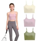 Training Bras and Camisole Tops for Girls, Built-in Bra, Adjustable Straps, 2-in-1 Sports and Daily Wear for Teens Young Girls