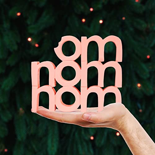 Image of NUKKAD TALES Om Nom Nom Pink Quirky Showpiece Home Decor Items for Living Room Decorative Items for Book Shelf Study Table for Students Birthday Gift Items for Chef Foodies (6 x 5.10 inch)