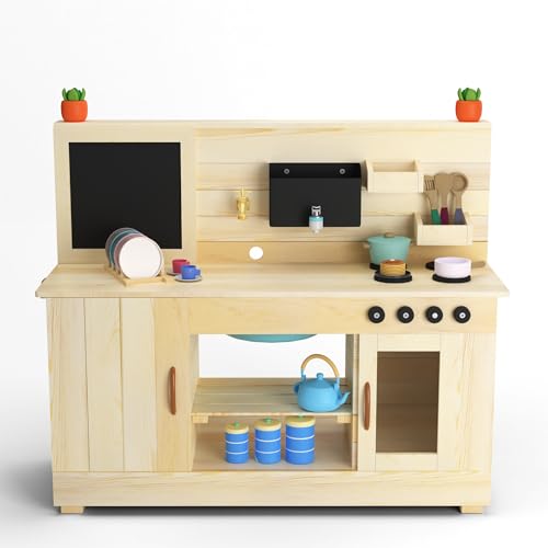 Big Game Hunters Triple Mud Kitchen with Working Tap – Children’s Wooden Outdoor Play Kitchen