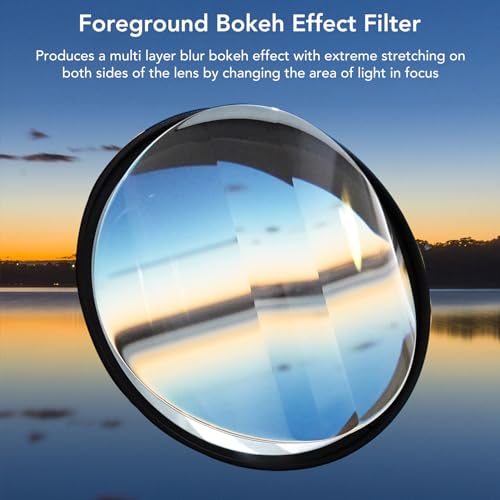 Bokeh Prism Filter, Rapid MultiLayered Blur Effect, MRC Coating, NonSlip Texture, Waterproof, Oil Resistant, with 77mm Adapter Ring for SLR Cameras (67MM-77MM)