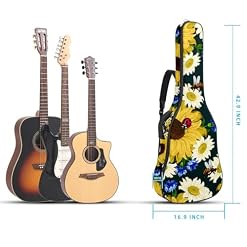 Housse de guitare en tissu Oxford épais rembourré avec boucle de suspension et sangle de cou Motif tournesol et feuilles roses 101,6 cm, Multicolore 4., 42.9×16.9×4.7 in, Sac de transport tendance - Les Beatles, Paul McCartney, John Lennon, RIngo Starr, George Harrison Housse de guitare en tissu Oxford épais rembourré avec boucle de suspension et sangle de cou Motif tournesol et feuilles roses 101,6 cm, Multicolore 4., 42.9x16.9x4.7 in, Sac de transport tendance – Image 5