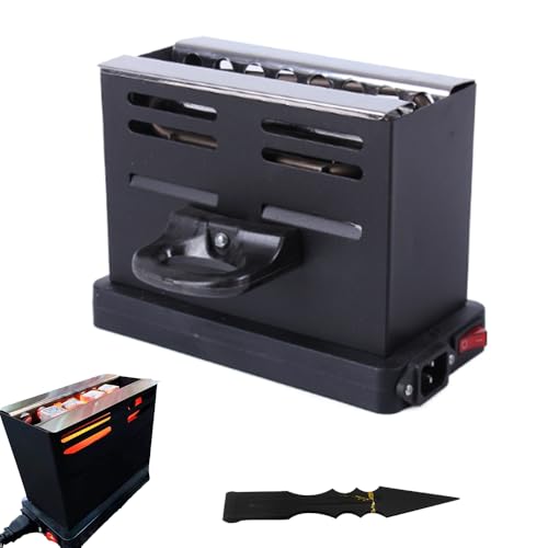 WRQIOO Elektrischer Kohleanzünder, 800 Watt kohlegrill toaster mit Zange, mit Dreiseitiges-Hitzesystem, Grillanzünder Elektrisch
