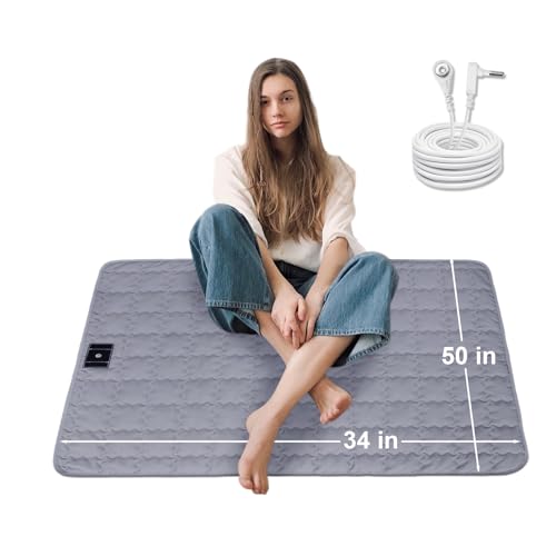 LOYDBDT Cotton Grounding Mat Baby Play Mat Grounding Mattress Pads, Grounding Keep Good Sleep, Natural Fitness (Grey, 34x50 inch)