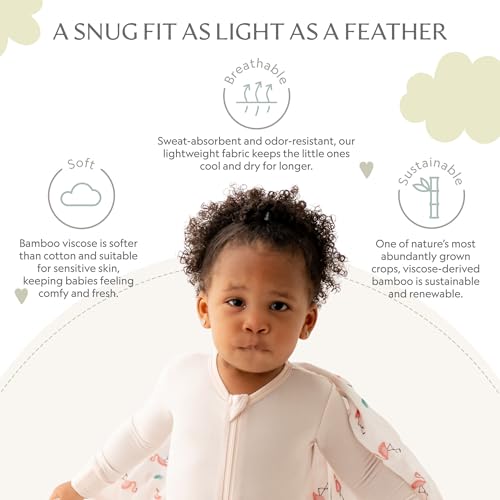 Image of Bamboo Little Soft Baby Footie Pajamas, Baby Clothes, Newborn Sleepers, 95% Viscose and 5% Spandex, 0-24 Months