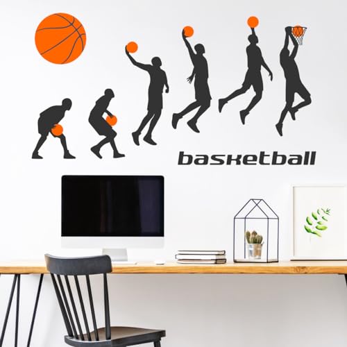 Vinilo Decorativo Deportista Baloncesto Slam Dunk 12x36 pulg miniatura 4
