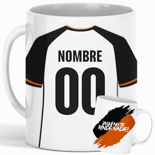 Taza Personalizada Fútbol Valencia | Regalo Original para Aficionados del Fútbol | Taza de Desayuno | Regalo Equipo de Fútbol | Diseño Único y Duradero (Valencia)