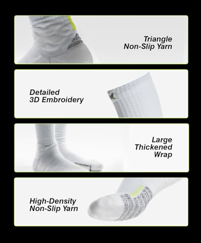 Basketball Socks for Men, Performance Cushioned Men's Athletic Knee High Socks, Anti-Slip Sports Socks 6