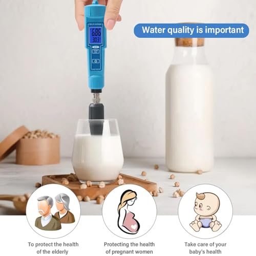 Hogar y Cocina, medidor Profesional de pH y Temperatura con Pantalla LCD y calibración automática, medidor Digital de acidez y pH para Laboratorio, me