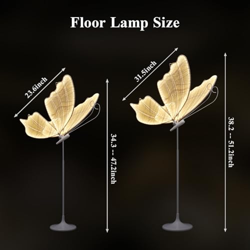 Ym Sky 481 Wedding Butterfly Led Floor Lamp: Hanging Butterfly White Color Ceiling Light - Romantic Wedding Decoration Lights Fixture thumb #3