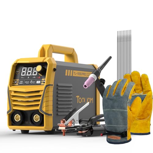 TOOLIOM 195A Stick/Lift TIG Welder with Lift TIG Torch 110V/220V Dual Voltage Welding Machine with Synergic Control Portable MMA Welder Machine with V