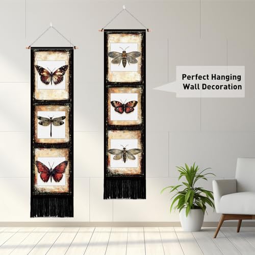 Tentures murales papillon vintage PLIGREAT pour déco salon - 6